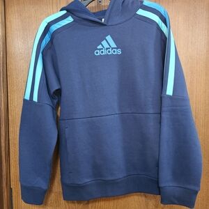 Adidas Navy and Teal Hoodie